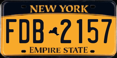 NY license plate FDB2157