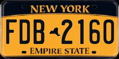 NY license plate FDB2160