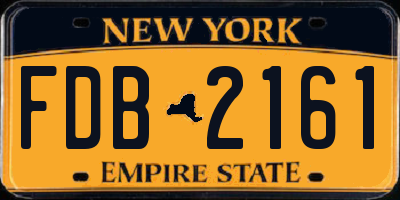 NY license plate FDB2161