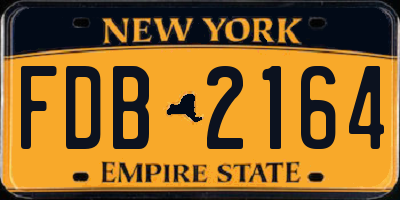 NY license plate FDB2164