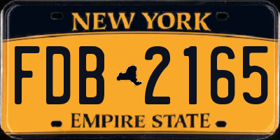 NY license plate FDB2165
