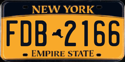 NY license plate FDB2166
