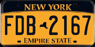 NY license plate FDB2167