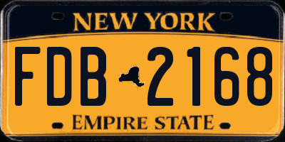 NY license plate FDB2168