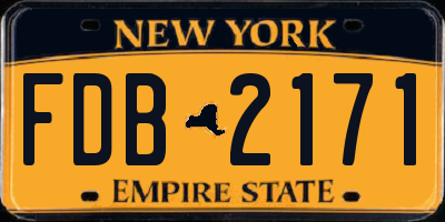 NY license plate FDB2171