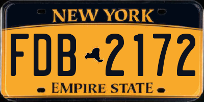 NY license plate FDB2172