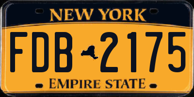 NY license plate FDB2175