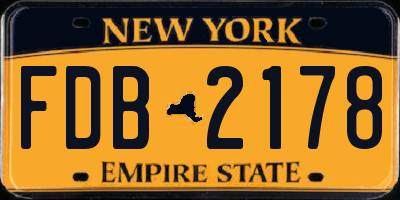 NY license plate FDB2178
