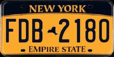 NY license plate FDB2180
