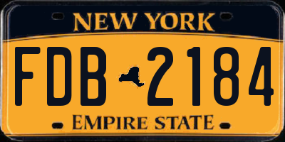 NY license plate FDB2184