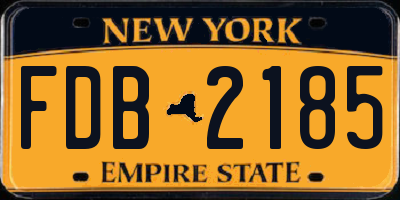 NY license plate FDB2185