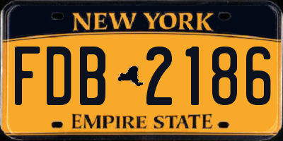 NY license plate FDB2186