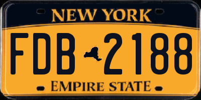 NY license plate FDB2188