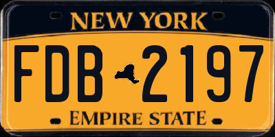 NY license plate FDB2197