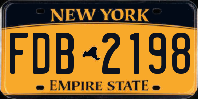 NY license plate FDB2198