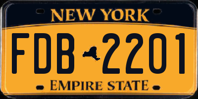 NY license plate FDB2201