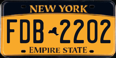 NY license plate FDB2202
