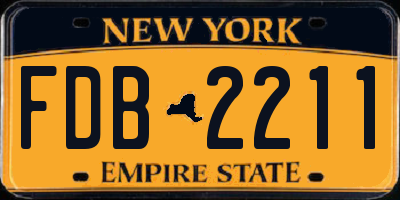 NY license plate FDB2211