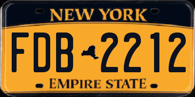 NY license plate FDB2212