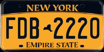 NY license plate FDB2220
