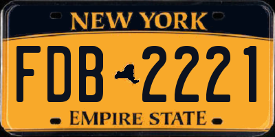 NY license plate FDB2221