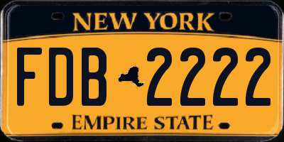 NY license plate FDB2222