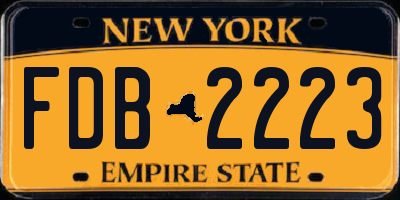 NY license plate FDB2223