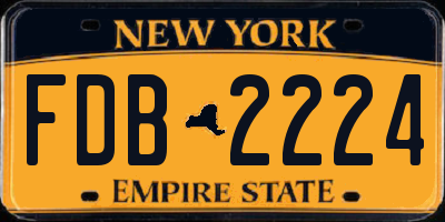 NY license plate FDB2224