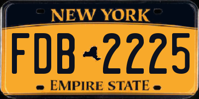 NY license plate FDB2225