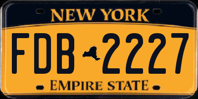 NY license plate FDB2227