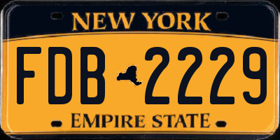 NY license plate FDB2229
