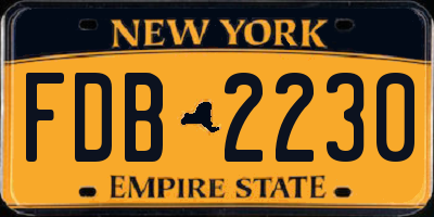 NY license plate FDB2230