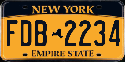 NY license plate FDB2234
