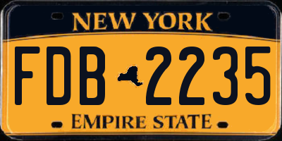 NY license plate FDB2235
