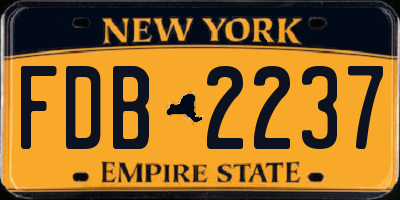 NY license plate FDB2237