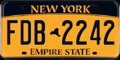 NY license plate FDB2242