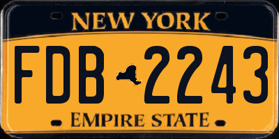 NY license plate FDB2243