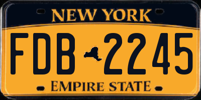 NY license plate FDB2245