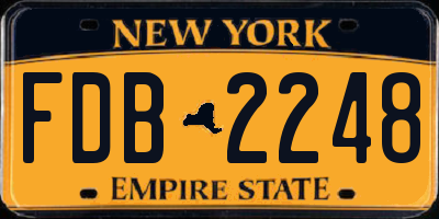 NY license plate FDB2248