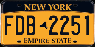 NY license plate FDB2251