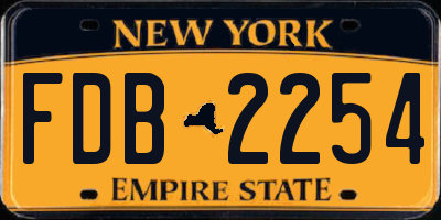 NY license plate FDB2254
