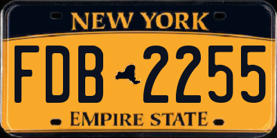 NY license plate FDB2255