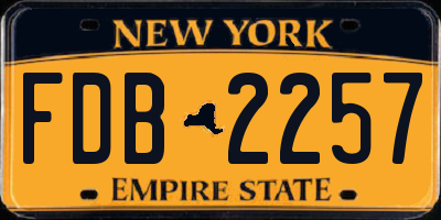 NY license plate FDB2257
