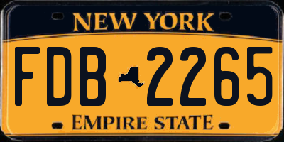 NY license plate FDB2265