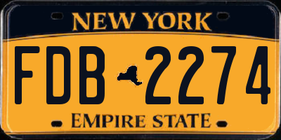 NY license plate FDB2274