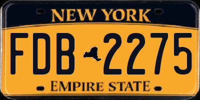 NY license plate FDB2275