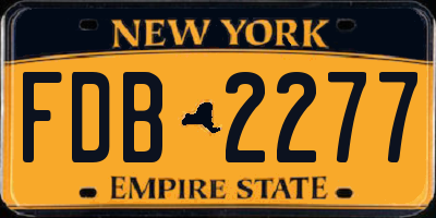 NY license plate FDB2277