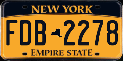 NY license plate FDB2278