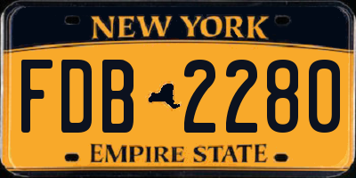 NY license plate FDB2280