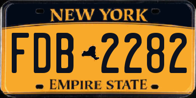NY license plate FDB2282
